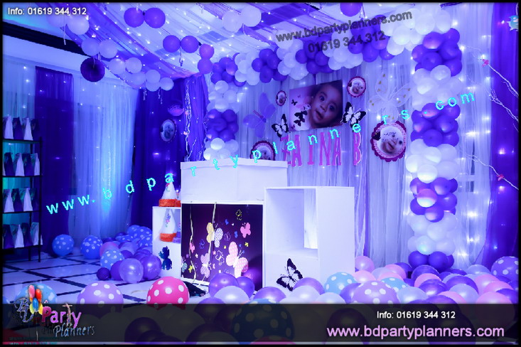 Butterfly theme , Purple & white Birthday ,Bangladesh BD